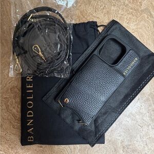 Bandolier Emma Grain Leather Strap Case iPhone 15 pro NWT!